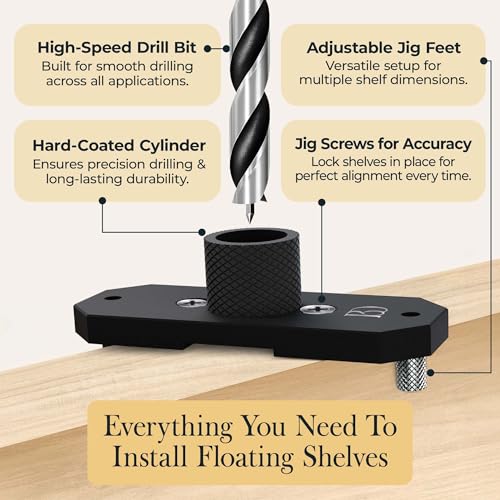 Balin Designs Invisible Floating Shelf Brackets 5 Inch, 4 Pack (1/2" Rod, 300 lbs) – Heavy Duty Hidden Shelf Hardware, Floating Mantel Bracket for Kitchen, Bathroom, Fireplace, Living Room - size: 5" Standard, style: Bracket Only