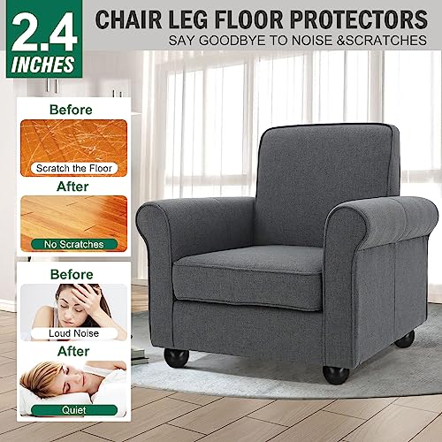 FoDau770 Rubber Wood Furniture Legs 2.4 Inch, Black Couch Legs, 4pcs - color: Black, size: 2.4 Inch