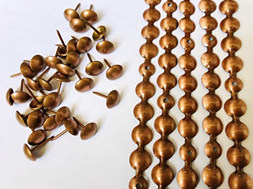 decotacks® Upholstery Nails/Tacks Trim, 10 Pcs, 1.1 Yards Long Strips, can Cover 11 Yards (Antique Copper (French Natural), 7/16in (11MM)) DX0511AC-S1M - color: Antique Copper (French Natural), size: 7/16in (11MM)