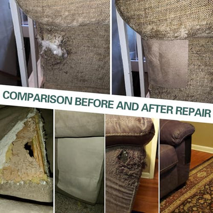 Azobur Couch Patch Repair Fabric,Microfiber Fabric, Self-Adhesive, for Sofa Repair and Upholstery, 2 Pieces, 9.5 x 11 inches (Light Khaki) - color: Light Khaki, size: 9.5" x 11"-2 PCS