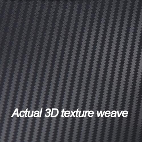 LZLRUN 3D Black Carbon Fiber Car Vinyl Wrap Self-Adhesive Film 5ft x 75ft - color: Black, size: 5ft x 75ft