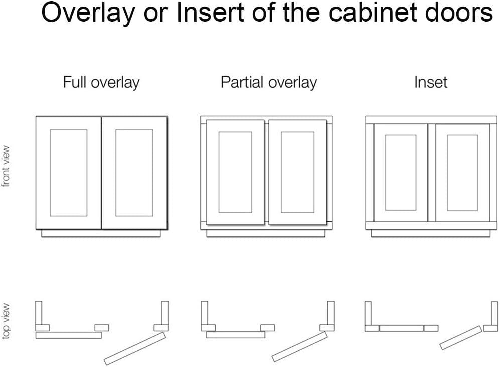 Probrico 15 Pairs Soft Closing Cabinet Hinges - Full Overlay Concealed Face Frame Corner for Kitchen Cabinets - size: 15 Pairs