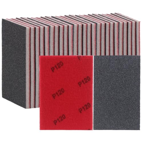 30 PCS Sanding Sponge 120 Grit Wet Dry Sandpaper Assortment Sanding Blocks - size: #120 Particle size