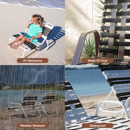 LukLoy 2" Wide 60ft Long Vinyl Straps for Patio Chairs Repairs, Black - color: Black, size: 60 Ft strap + 60 rivets