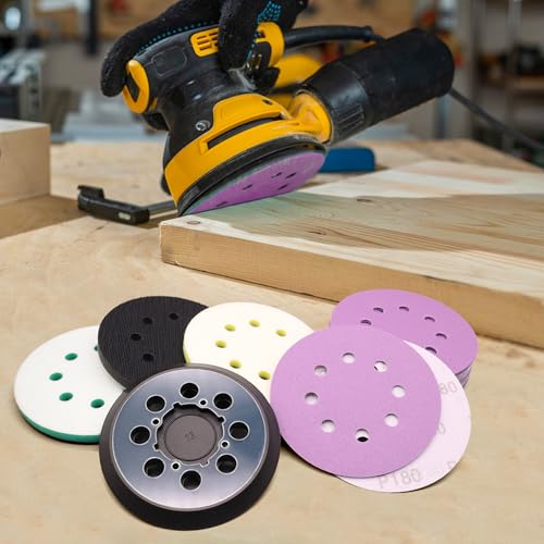 5 Inch Sander Pad with 4 Orbital Sander Foam Pad & 30 Ceramic Sanding Discs