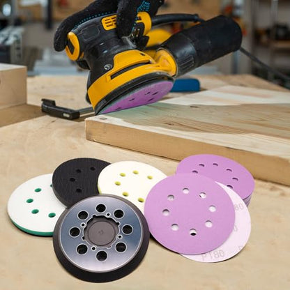 5 Inch Sander Pad with 4 Orbital Sander Foam Pad & 30 Ceramic Sanding Discs
