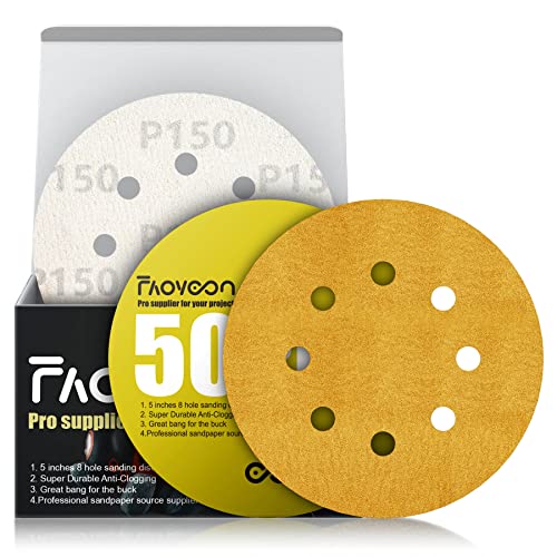 5 Inch Sanding Discs Hook and Loop | 150 Grit Sandpaper | Orbital Sander Pads | Sand Paper for Automotive and Woodworking | 50 Pack - style: 150 Grit