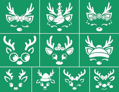 DGAGA Christmas Elk Self-Adhesive Silk Screen Stencils,Christmas Screen Printing Stencils for Craft Xmas Chalk Stencil Transfers Reusable Stencils for Painting on Wood T-Shirt Fabric Farmhouse Sign - color: elk stencils