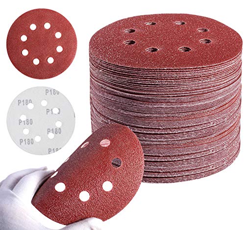 Sanding Disc 5 Inch 8 Hole Hook and Loop Sanding Pads for Orbital Sander 40/60/80/120/180/240/320 Grits-Pack of 72 - style: 40-320 grit