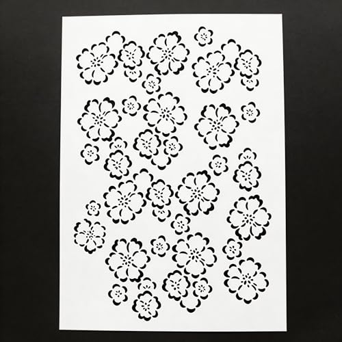 TIAMECH A4 Reusable Plum Cherry Stencil for Painting - style: Plum Cherry