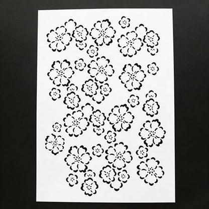 TIAMECH A4 Reusable Plum Cherry Stencil for Painting - style: Plum Cherry