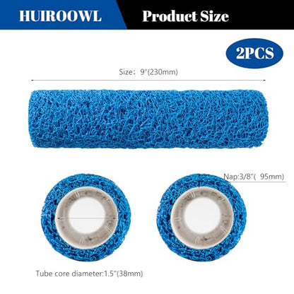 9 Inch Textured Paint Roller Covers, 2 Pack - size: 9 Inch Textured Paint Roller Kit, 2 Pack