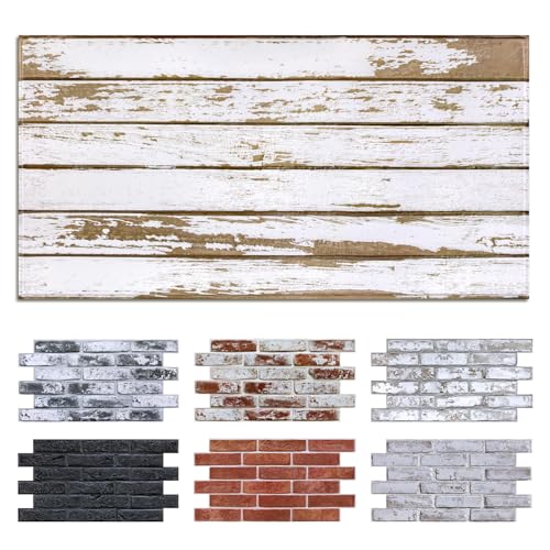 Commomy Faux Wood 3D Peel and Stick Wall Stickers,Thin Urltra PVC - 12 pcs - color: ‎‎Large Wood-A