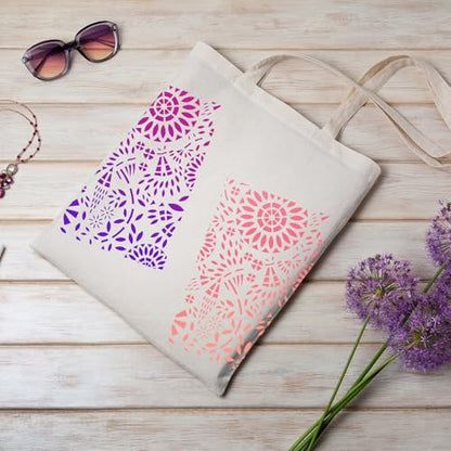16 PCS Stencils for Painting, Mixed Geometry Texture Stencils for Painting on Wood, Wall, Fabric, Card Canvas - style: Flowers
