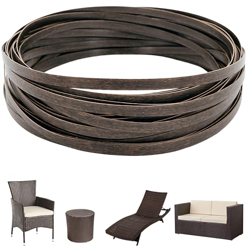 1.1 Lbs Mottled Dark Brown Wicker Repair Supplies, 260 Ft Plastic Rattan Replacement Material, Wicker Repair Kit for Patio Furniture Repair - color: Mottled Dark Brown, size: 1.1 Lbs