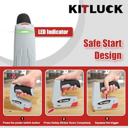KITLUCK 4V Electric Staple Gun, 2-in-1 Cordless Stapler & Brad Nailer Gun - size: Staple Gun