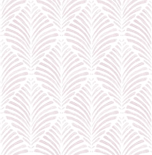 Safiyya Peel and Stick Wallpaper Boho Contact Paper 17.3"x196" Pink Geometric Modern Wall Paper Self Adhesive Removable Wallpaper for Bedroom Vinyl Rolls - color: Pink and White, size: 17.3" × 196"