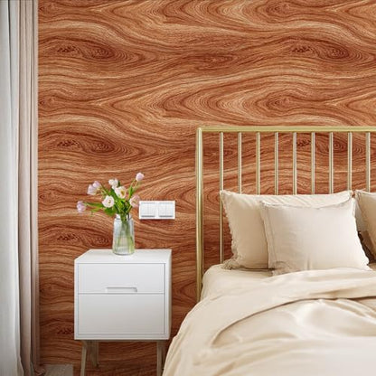 HOMETITUTE Light Brown Wood Grain Peel Stick Wallpaper 15.7x39.4 Vinyl - color: Wallpaper#2