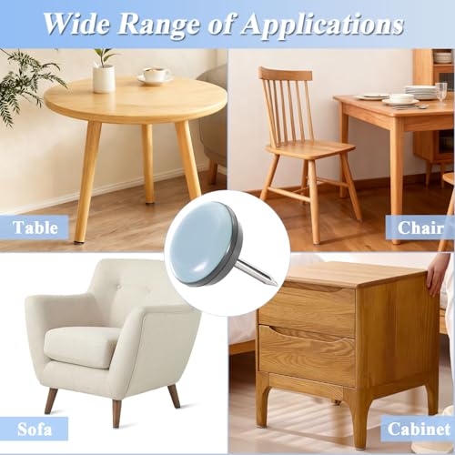 24 Pack Nail on Furniture Sliders, 0.63Inch/16mm Round Chair Glide - color: 24pcs Φ 16mm, size: ROUND
