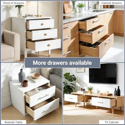 1 Pair 18 Inch Undermount Drawer Slides, Self Soft Close Full Extension Drawer Rails Concealed Drawer Runners Adjustable Locking Devices Mounting Brackets Screws Included - size: 18 Inch