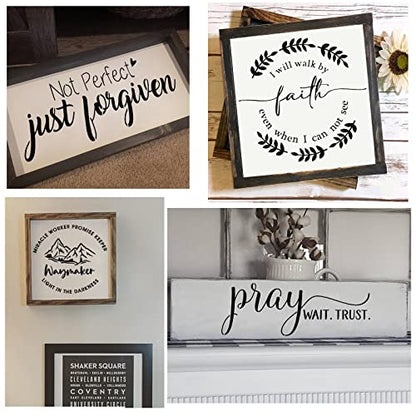 10 Set Farmhouse Christian Stencil, with God All Things are Possible Faith Waymaker Bible Verse Sign Motivational Painting Stencils for Home Office Wall Decor Reusable Template DIY Wood Sign - style: Farmhouse Bible Verse