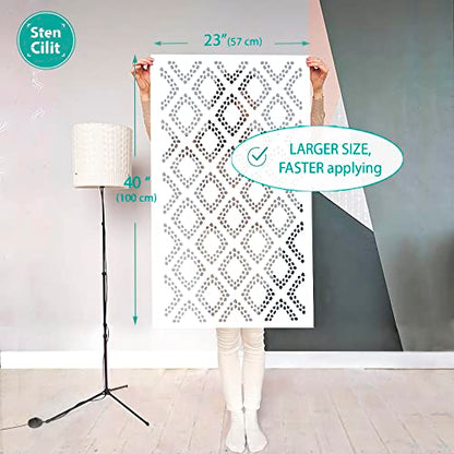 STENCILIT Diamonds Large Wall Stencil for Painting - 24x39in Stencil