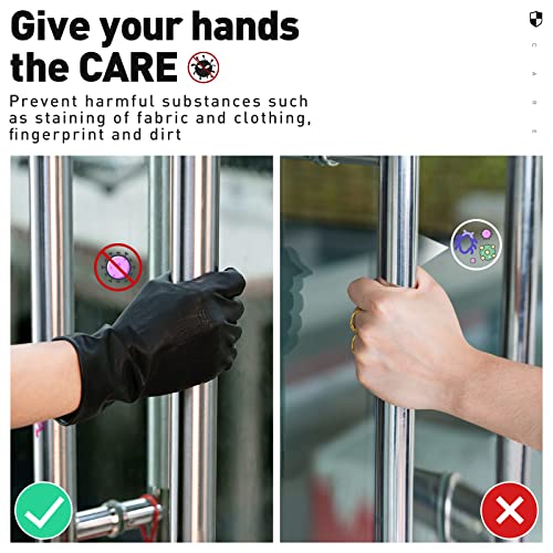 ThxToms Chemical Resistant Reusable Latex Gloves, 5 Pairs Professional Hair Coloring Rubber Gloves for Cleaning, Hair Dyeing - size: Small (10 Count)