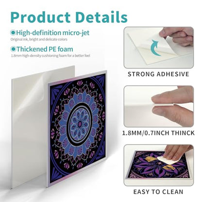 VICCI 24 Pcs Waterproof Peel and Stick Tile Stickers, 5.9x5.9 Vinyl Tiles - color: Art-106, size: 5.9x5.9IN*12pcs