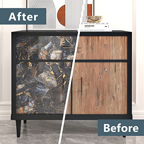 Marble Black Contact Paper Peel and Stick Countertops Gold Contact Paper Peel and Stick for Kitchen Backsplash Waterproof Black Wallpaper Vinyl Marble Shelf Liner Counter Top Wallpapers 24" x 394'' - size: 24" x 394"