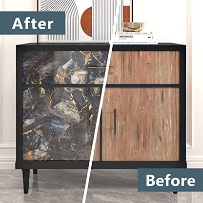 Marble Black Contact Paper Peel and Stick Countertops Gold Contact Paper Peel and Stick for Kitchen Backsplash Waterproof Black Wallpaper Vinyl Marble Shelf Liner Counter Top Wallpapers 24" x 394'' - size: 24" x 394"