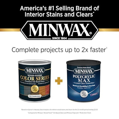 Minwax Polycrylic Max, Satin, Clear, 1 Quart, 611115555 - size: 1 Quart