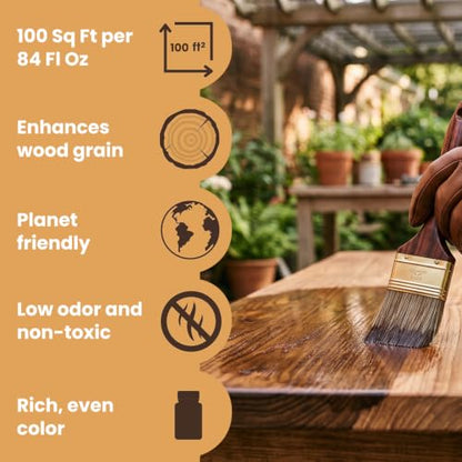Furniture Clinic Wood Stain, Water-Based & Fast Drying, White Ash - color: Warm Graphite, size: 2500ml / 85 Fl Oz