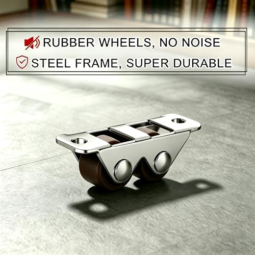 0.5" Dual‑Wheel Mini Caster Wheels, Micro Fixed Rigid, 8‑Pack,26 lbs/Caster - size: DOUBLE WHEEL-8pcs