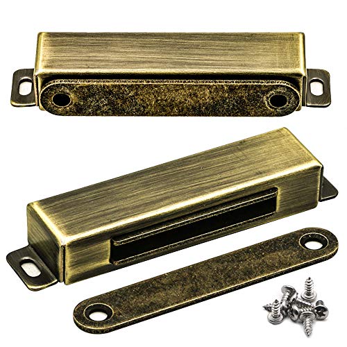 Magnetic Door Catch, Heavy Duty Magnet Latch Cabinet Catches for Cabinets Shutter Closet Furniture Door, Stainless Steel 70 lbs Bronze (2 Pack - color: Bronze, size: 2