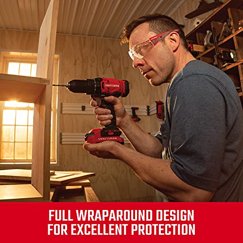 Craftsman 200, Safety Glass, Comfort Fit - Clear, Red Frame - color: Clear