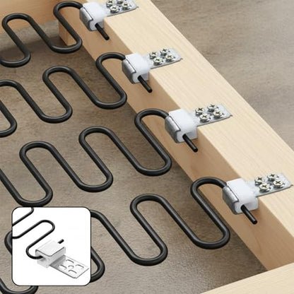 10 PCS Couch Spring Clips, Upholstery Clips for Furniture Spring Clip Ek Clip 15.7"x8.6" Sofa Chair Zig zag Furniture Springs Repair for Chair Couch Sofa Replacement Parts, 40 Screws