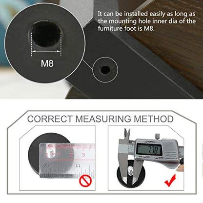 uxcell M8 x 25 x 40mm Leveling Feet Adjustable Leveler Floor Protector for House Furniture Chair Table Cabinet Leg 4 Pack