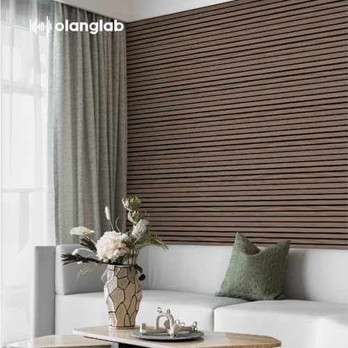 Olanglab Wood Panels for Wall 4Pack 94.5"x12.6" Dark Walnut - color: Dark Walnut