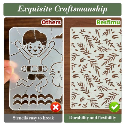 Texture Stencils for Crafts Reusable 12Pcs Stencils(12X8 Inch) - color: Texture 29