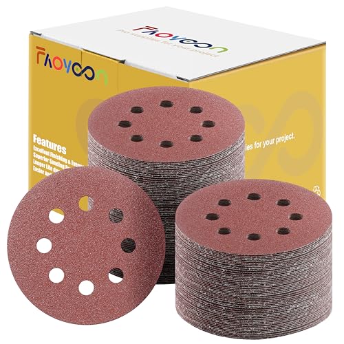 Sanding Disc 5 Inch 8 Hole, 100 Pcs Orbital Sanding Discs Hook and Loop, Sandpaper for Wood, 60 Grit Sand Paper for Random Orbital Sander - style: 60 grit 100 Pcs