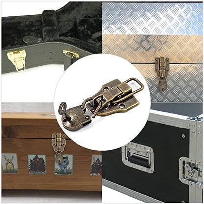 2 Pcs Retro Style Cabinet Duckbilled Toggle Hasp Latch, Antique Bronze