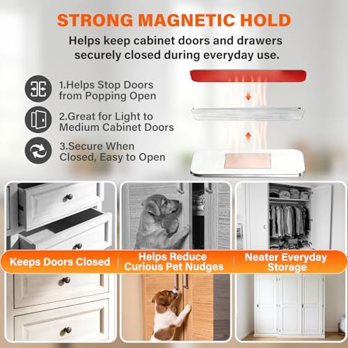 Cabinet Magnets for Closure, 5 Sets, 3M Adhesive, Ultra-Thin