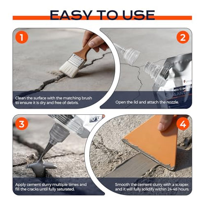 Concrete Crack Filler, 2 Pack Self Leveling Cement Magic Crack Filler 2.2LB