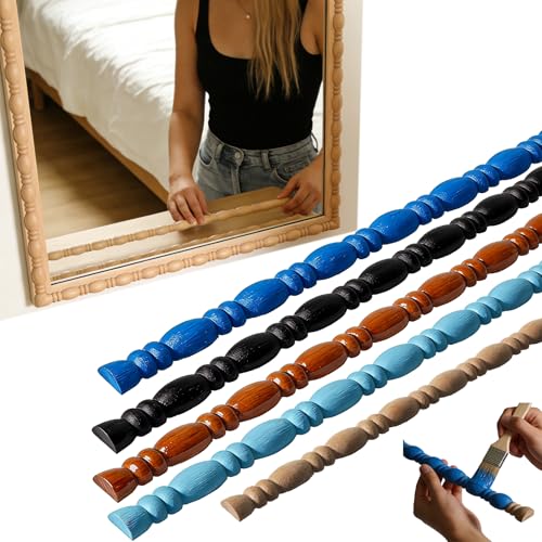 Nsrisml 13 Pcs 15.75 Inch Unfinished 3D Wood Trim Molding, DIY Decorative Trim for Wall, Cabinet, Door, Mirror Frame, Furniture & Window（0.35“）