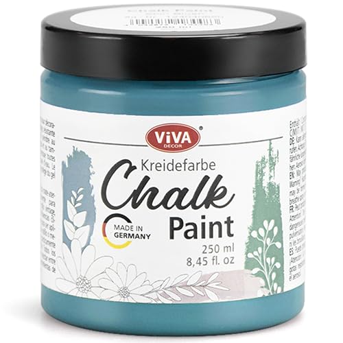 Viva Decor Chalk Paint (Smoky Blue) 8.45oz - Featuring a Chalky & Matte Finish, this paint is perfect for crafting Shabby Chic & Vintage looks on wood furniture and decor pieces - color: Smoky Blue
