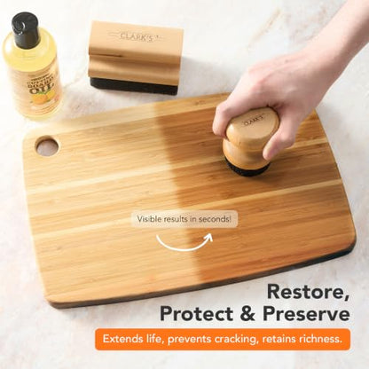 CLARK's Cutting Board Oil 8 oz, Food Grade Mineral Oil with Citrus Scent - style: Orange & Lemon Extract - 8 Oz