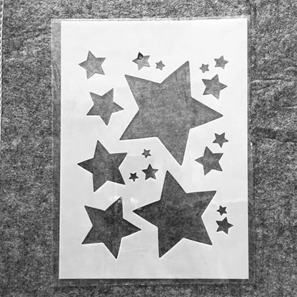 TIAMECH A4 Reusable Shinning Star Stencil for Painting - style: Shinning Stars
