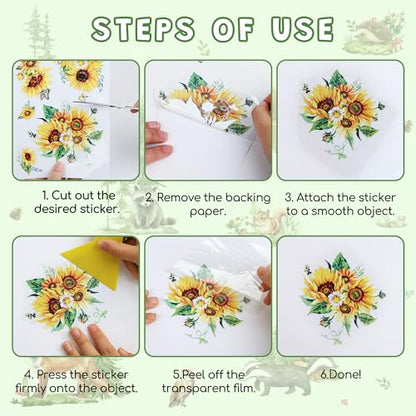 Joeyan Rub On Transfers for Crafts and Furniture, 2 Sheets Large Rub on Stickers DIY Spring Animal Transfer Decals for Wood Glass Metal Canvas Porcelain Plastic Home Decorations, 11" x16" - style: Spring Forest
