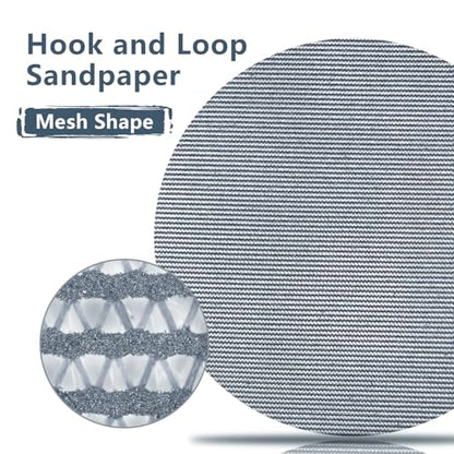 70 Pcs 5-Inch Mesh Sanding Discs, 60-400 Grit, Hook & Loop Mesh Pads for Random Orbital Sander - Durable, Anti-Slip, for Wood, Metal, Paint Finishing
