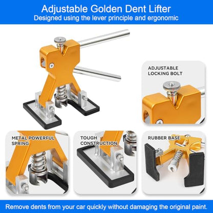 109PCS Dent Removal Kit with T-Bar Slide Hammer & Bridge Puller for Cars - size: Dent Puller Kit-109 Pack